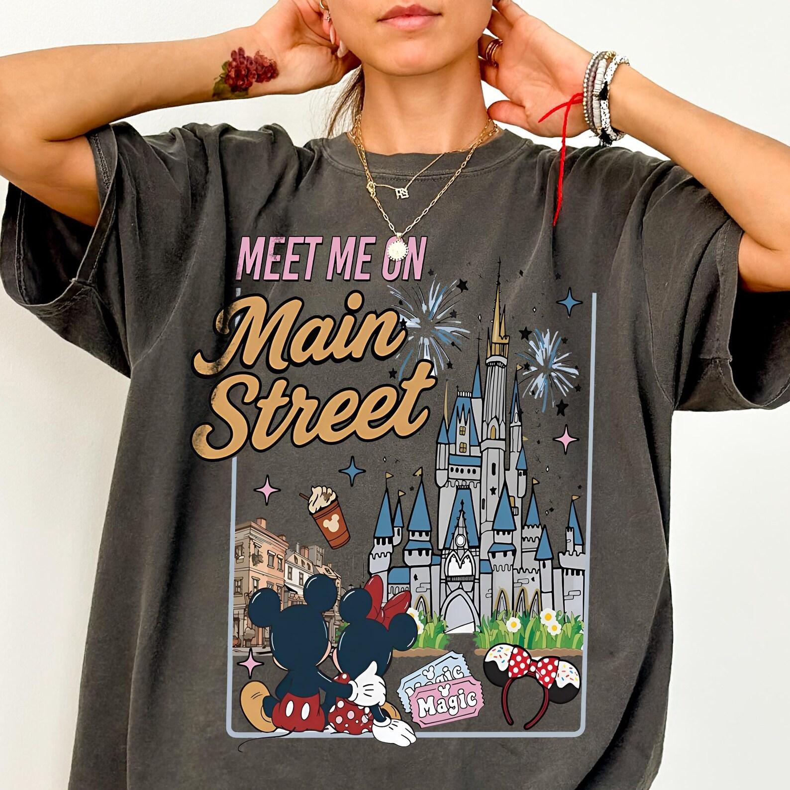 Comfort Colors® Meet Me On Main Street Shirts -Main Street Theme Park Tee,Magic Kingdom Castle Tee,Disney Girls Trip,Disney Couple Shirt S