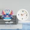 Acrylic Swan Tabletop Sculpture Ornament with Wall Clock Large Numerals Quiet No Ticking Decorative