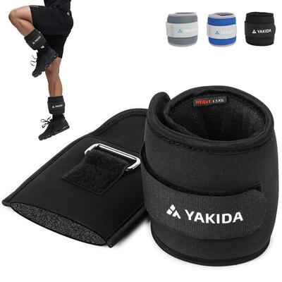 Ankle Wrist Weights for Strength Washable for Home Core [YAKIDA] Weights, Training, & Leak-Free, 1.5KG, 2-Pack, Black, Workouts, Training, Walking,