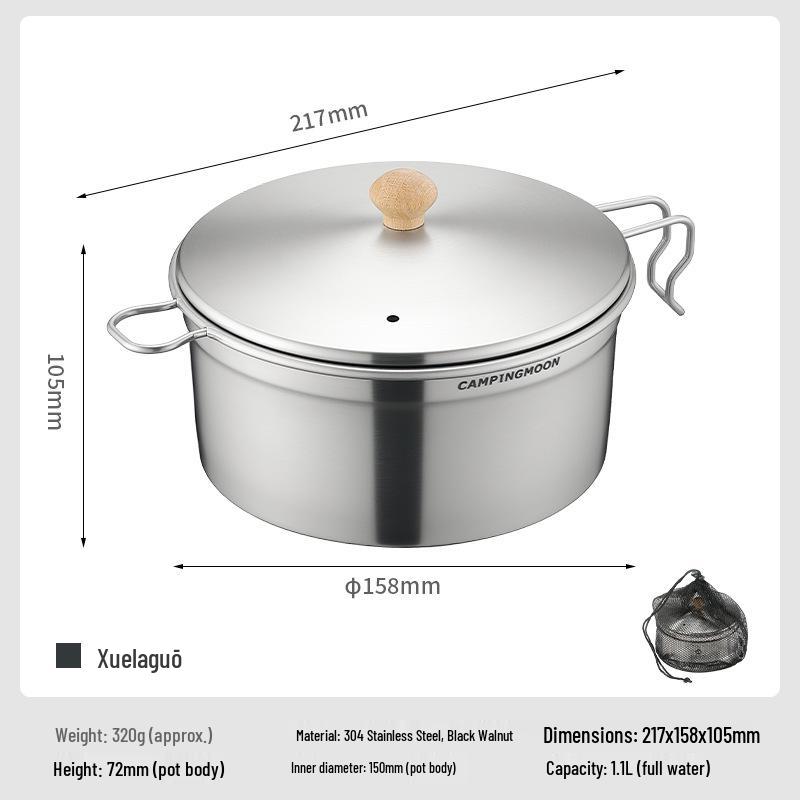 Koman S371 Stainless Steel Stew Pot: Portable, Thickened, Multi-functional for Steaming, Cooking, and Noodles.
