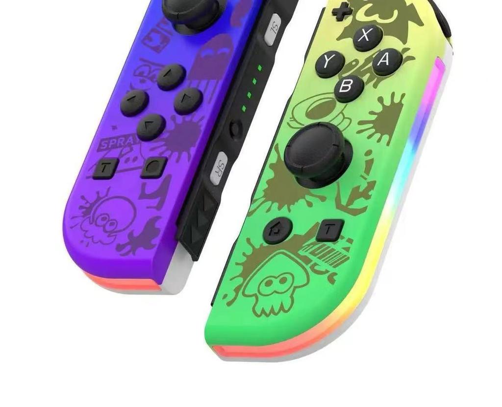 Joycon-style RGB Wireless Bluetooth Game Controller with Switchable Left and Right Small Handles for NS.