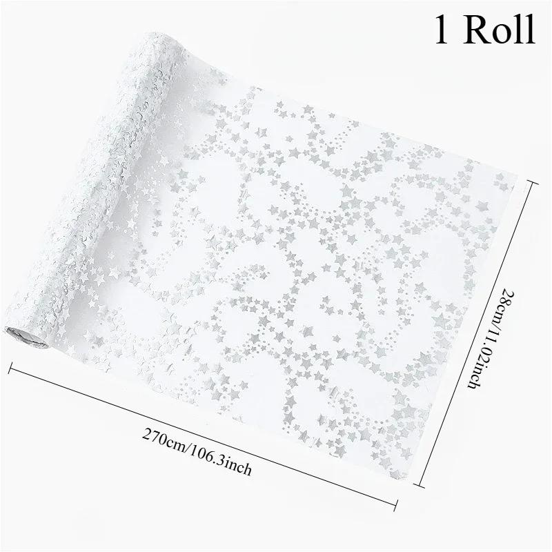 1-10Rolls Silver Star Packaging Mesh Handmade Account Gift Packaging Decoration DIY Packaging Premium Feel Mesh Scrapbook Paper