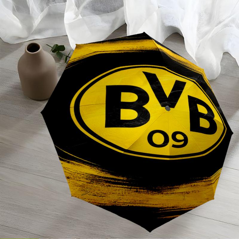Borussia Dortmund Theme Automatic Umbrella, Lightweight & Portable, 8 Rib, Perfect for Outdoor Travel, Birthdays, Christmas, Gifts.