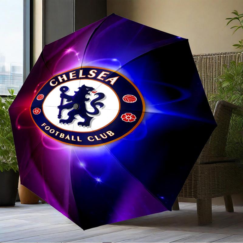 Football Club Emblem lion Umbrella Folding umbrella, automatic umbrella 8-Frame for Travel, camping Use Gift for Halloween Christmas