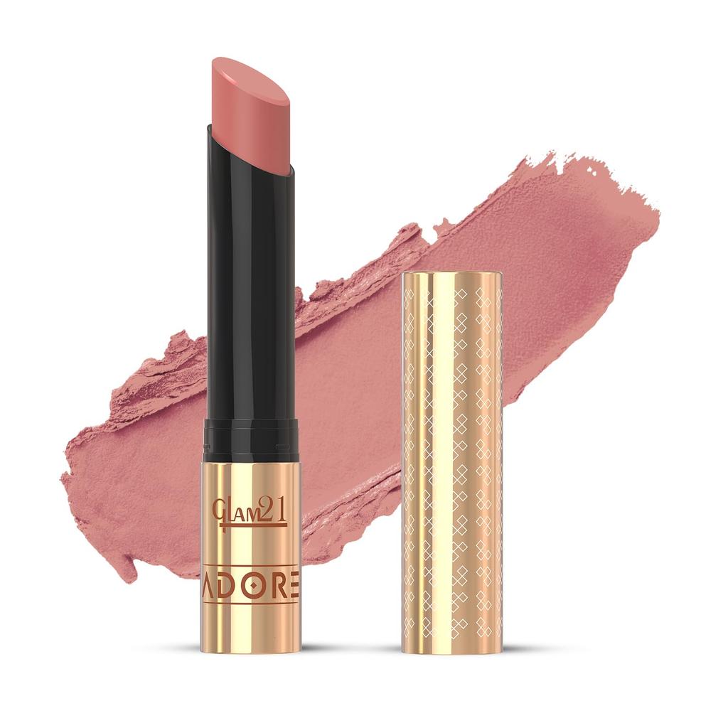 Glam21 Adore Creamy Matte Lipstick for Women, 3.5gm | Smudge & Transfer Proof | Intense Color & Bold Finish | Smooth & Light Weight | Up to 12H|Cha