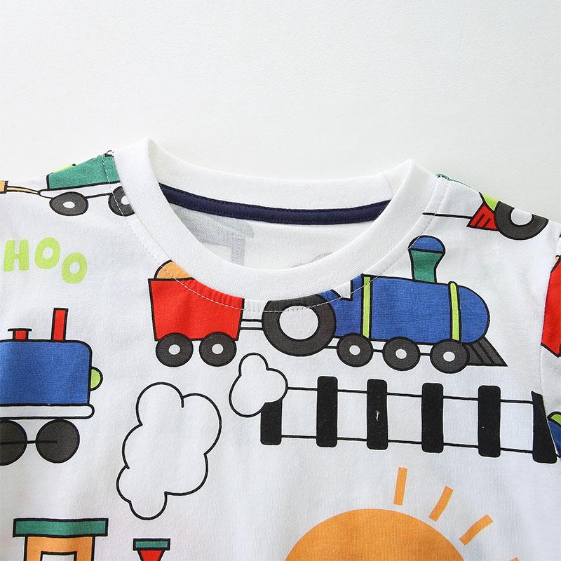 Little maven 2026 Baby Boys T-shirt New Cartoon Trains Cotton Tops Summer Chidlren Casual Kids Clothes tops 2-7Y Tees