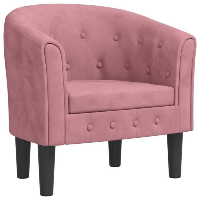 VidaXL Fauteuil cabriolet rose velours 356474