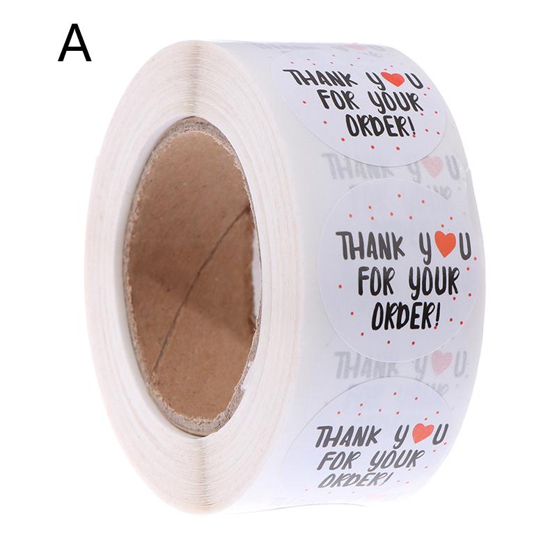 500 шт./Рулон Наклейки «Спасибо» Ручная работа Круглые наклейки Канцелярские наклейки-печати A
