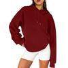 Thickened Velvet Hooded Sweatshirt for Women Solid Color Long Sleeve Autumn Winter Plus Size