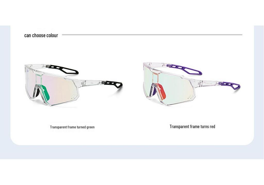 Unisex Photochromic Cycling Sunglasses with Large Integrated Lens
