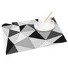 Black White Geometric Printed Kitchen Placemat Dining Table Mat Heat Resistant 4pc Linen Table Pads Tableware Home Decoration