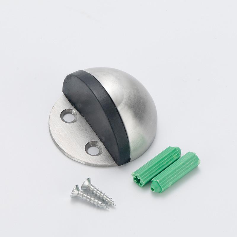 Genuine Stainless Steel Magnetic Door Stopper with Rubber Semi-Circular Anti-Collision Design