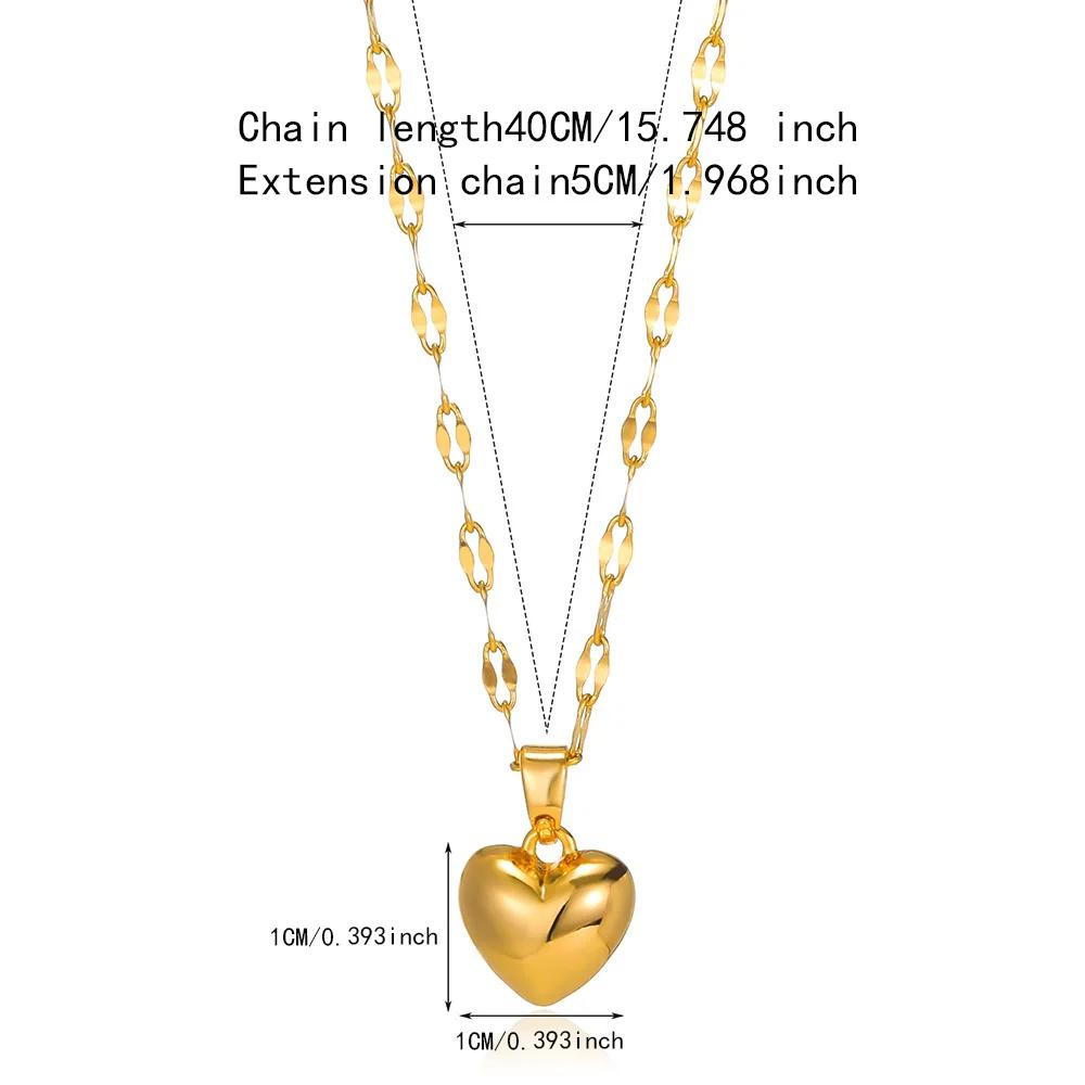 Stainless Steel Gold Beloved Charm Pendant Necklace for Women New Trend Girls Clavicle Chain Jewelry Holiday Gift