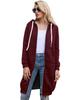 2024 Herbst/Winter Damen einfarbiger Plus-Samt lockerer mittellanger Mantel