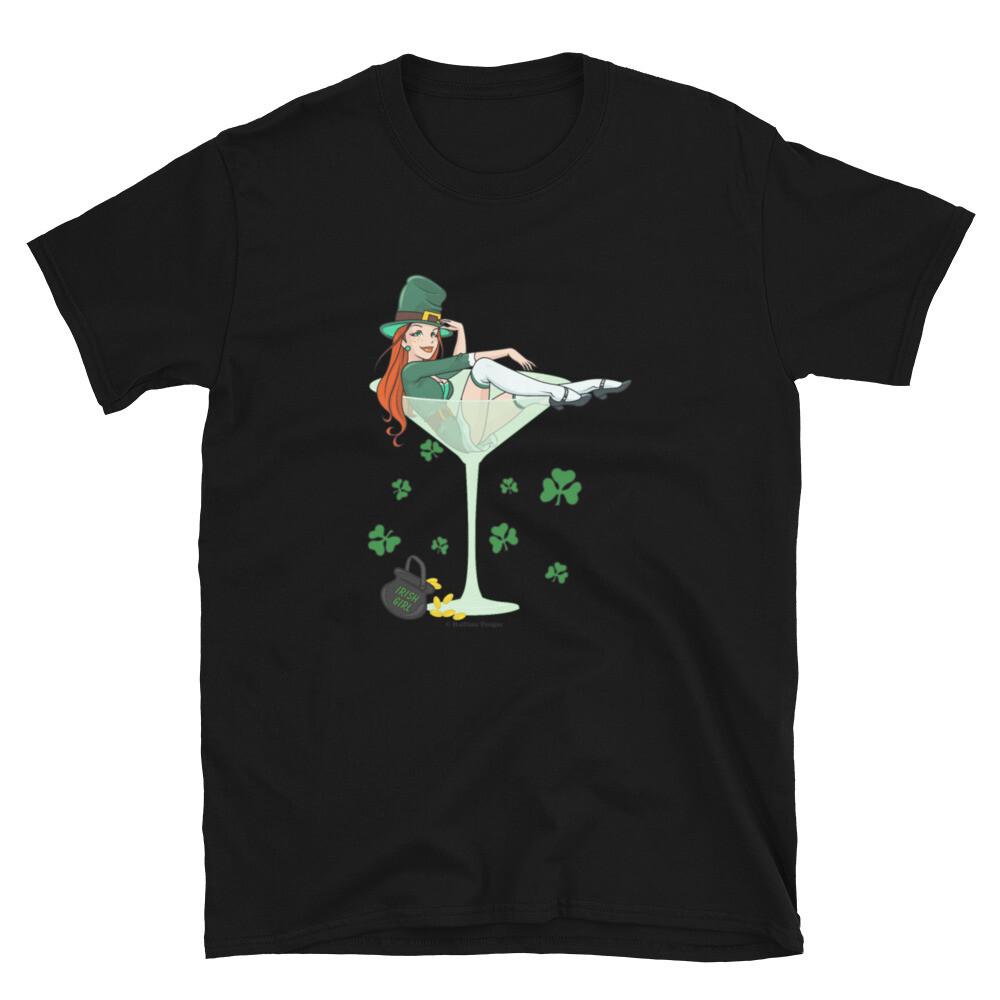 Happy St. Patrick's Day Irish Girl Martini Unisex T-Shirt