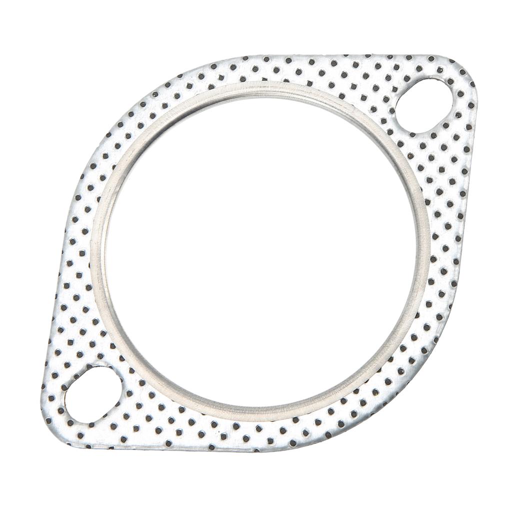 2 Hole Exhaust Pipe Flange Gasket Perforated Steel Universal for 3in 76mm Turbo Vehicle