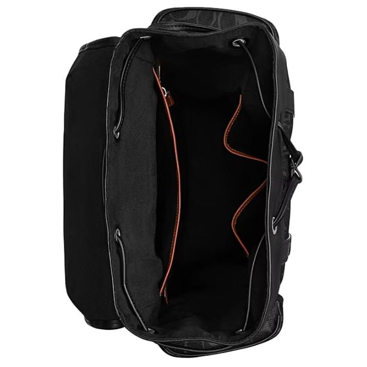 Coach Hitch 31 Letter Logo Coated Canvas Backpack Large Men backpack Black CV983-OY2