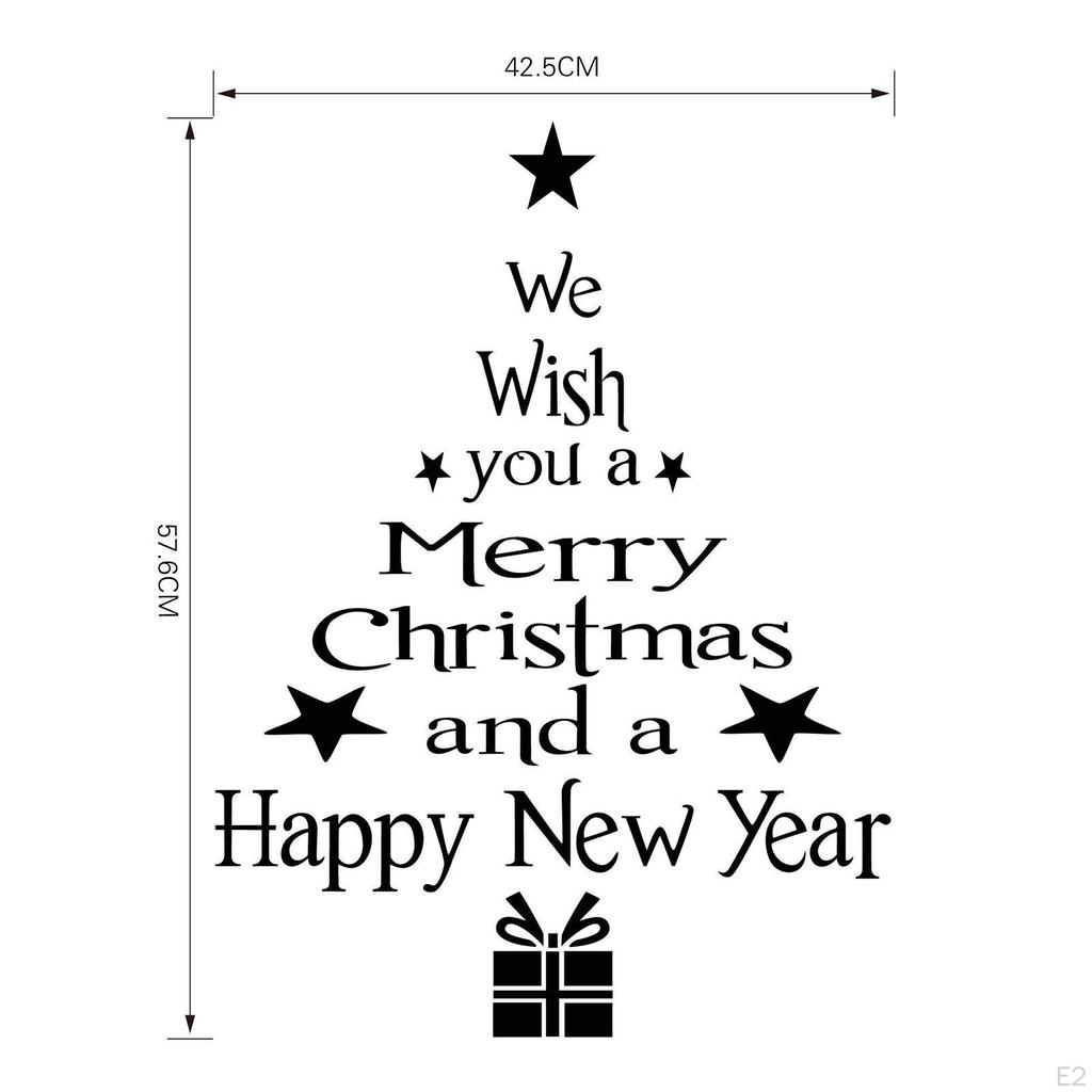 Julväggklistermärke, Fönster Träddekor Hållbar Glasdekal