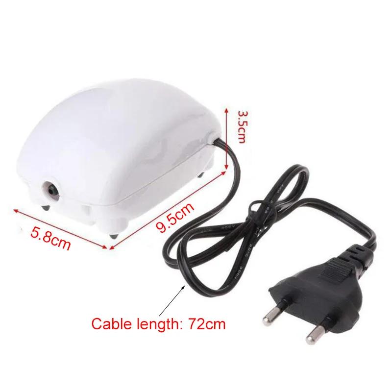 Aquarium Air Pump 2.5W Ultra Quiet Mini Oxygen Compressor for Fish Tank/Bowl with Dual Outlets Energy-Saving Bubbler Aerator