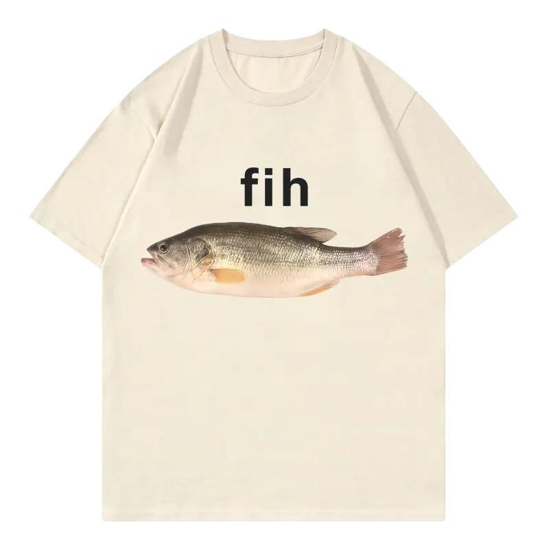 Funny Fih Fish Meme T-shirt Fashion Short Sleeve T Shirts Men Women Casual T-shirts Summer Streetwear Women Clothing