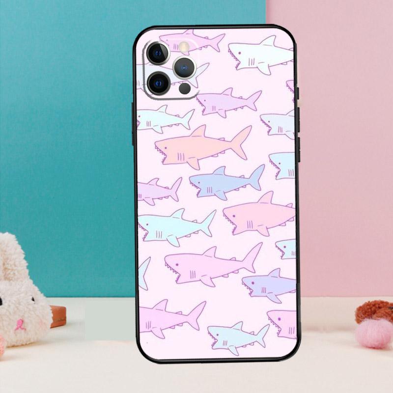 Ocean Shark Tooth Fish Phone Case For iPhone 17 Air 16 15 13 12 11 14 Pro Max 12 13 mini 15 16 Plus 16e Cover Coque