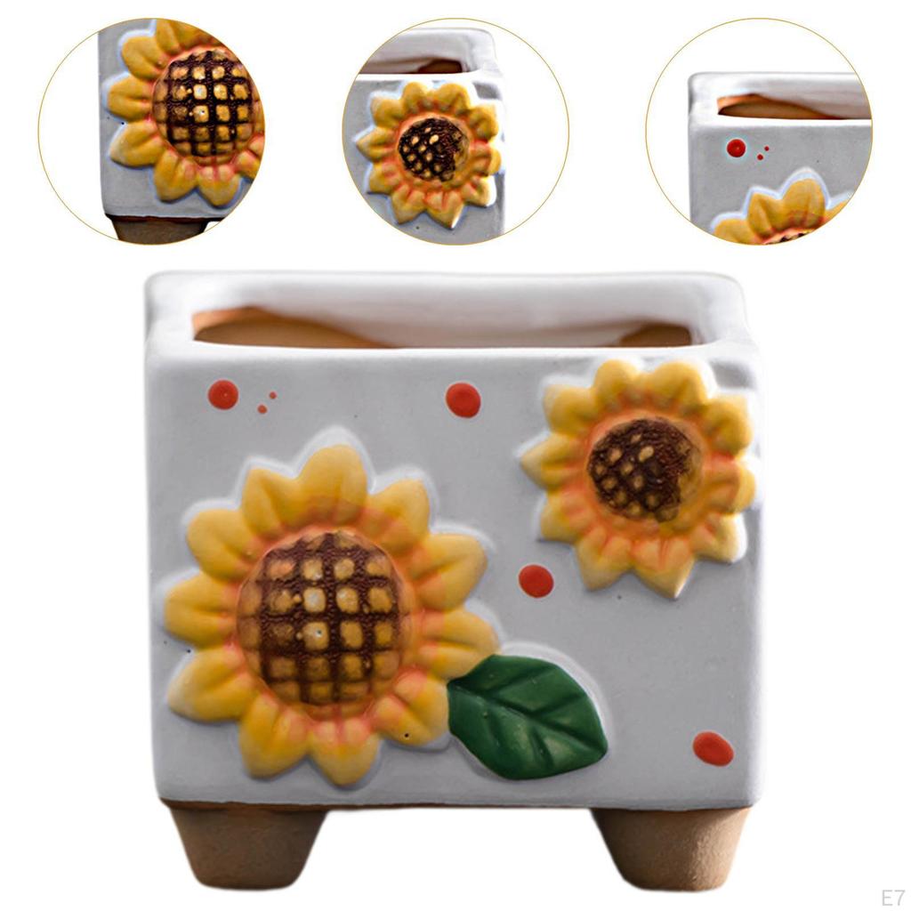 Planter Small Square Flower Pot Decorative Plant for Indoor And Outer Yard in Hof Bookcase