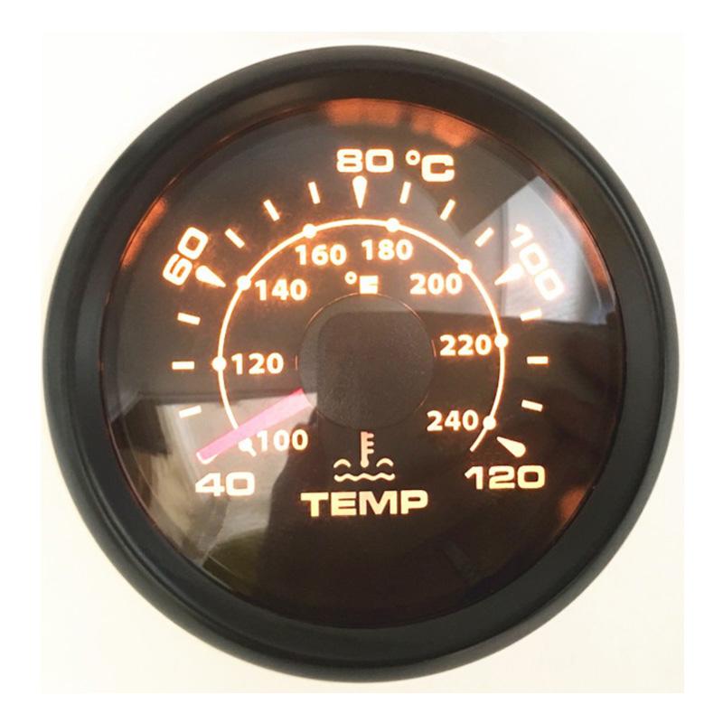 40~120℃ / 100~240℉ Show Water Temperature Gauges 52mm Pointer Water Temp Meters with 287.4-22.4ohm Input Signal for Car Boat