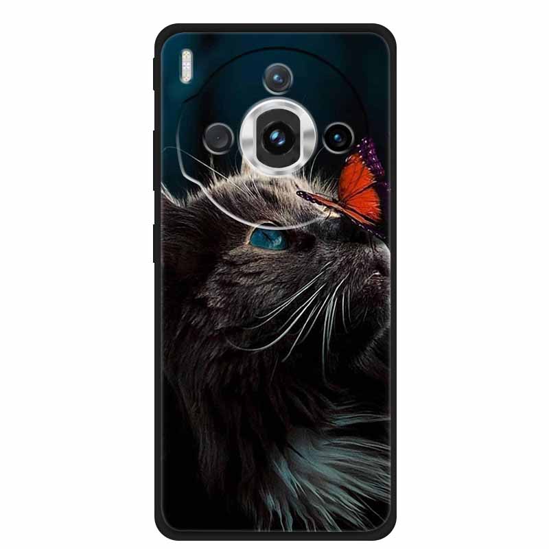 For ZTE nubia Z60S Pro 6.78" Case TPU Soft Black Silicone Painted Cute Cat Starry Cover for Nubia Z60S Pro Luxury Animals Funda