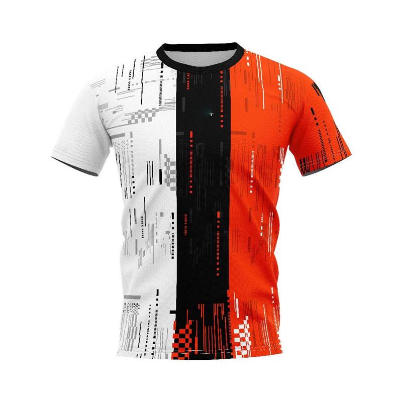 Badminton Trikot Schnelltrocknendes T-Shirt Unisex Locker Atmungsaktiv Rundhals T-Shirts 3D Druck Design Streifen Freizeit Sommer Herren T-Shirts