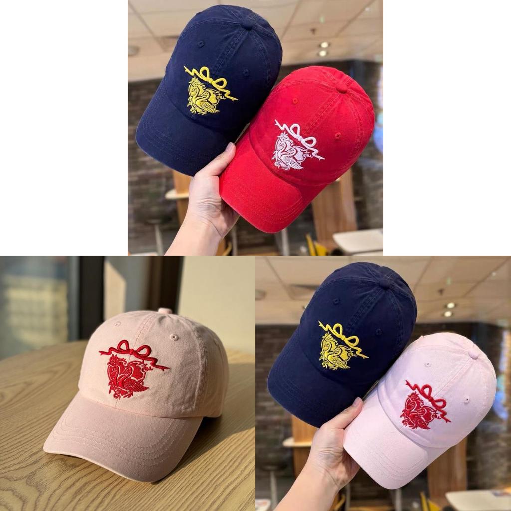 Baseball Cap Embroidered Cotton Sun Hat With Adjustable Strap For Outdoor Casual Wear