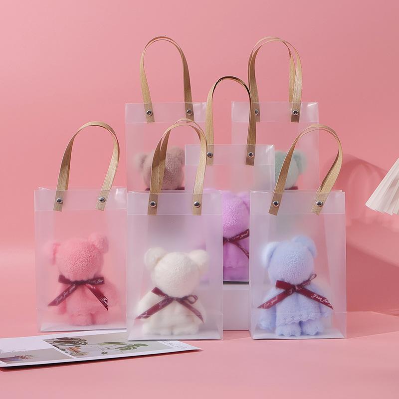 Opening coral velvet bear towel elementary school students reward marriage