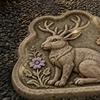Garden Walkway Paver Reusable Rabbit Stepping Stone Mold, Concrete Cement Casting Mold for DIY Handmade Flagstone Maker Decor, Silicone Path