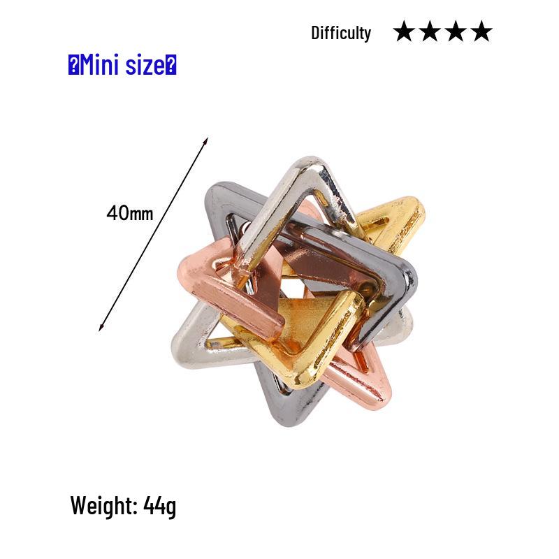 Intelligence Puzzle Zinc Alloy Disentanglement Rings - Unlock Nine Linked Rings Kongming Luban Lock Educational Toy