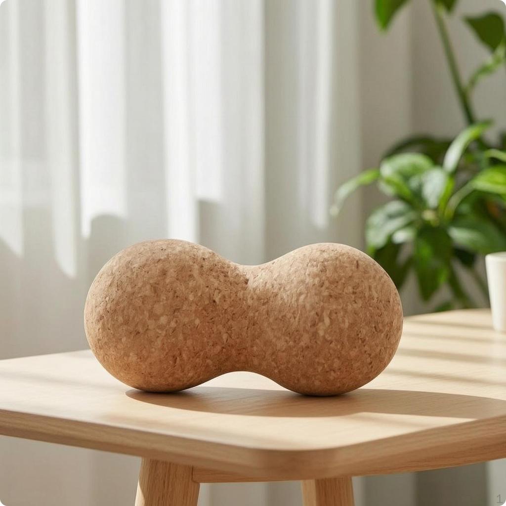 Peanut Massage Ball Textured Roller Dense Cork for Trigger Point Therapy,