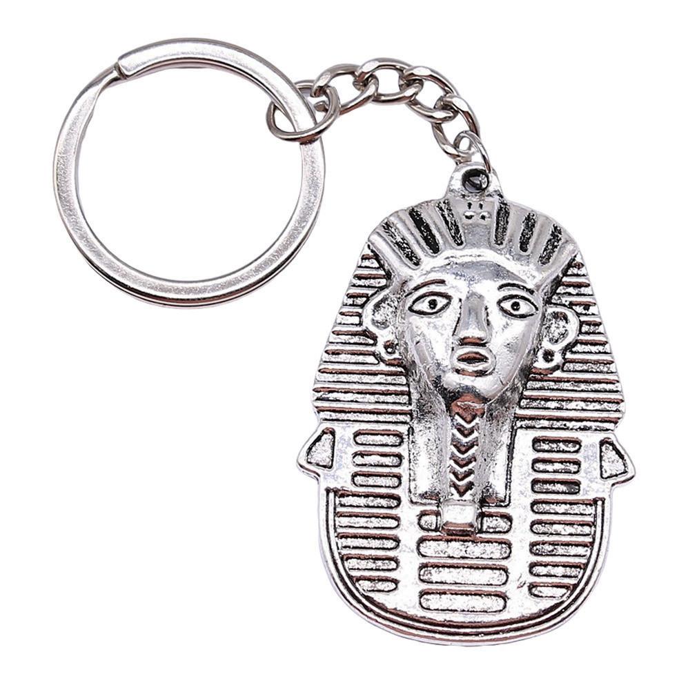 Egyptský faraon Klíčenka s přívěskem Starověký faraon Hlavní amulet Kroužek 28 mm