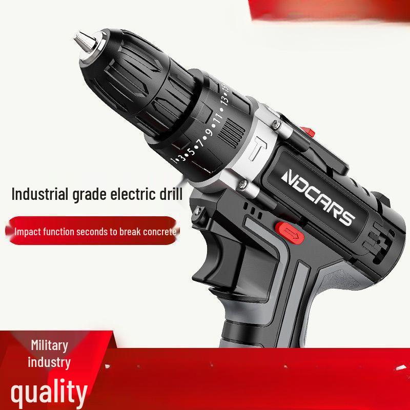 Industrial Ultra-Power Electric Drill with Dual-Speed Lithium Battery and Impact Function