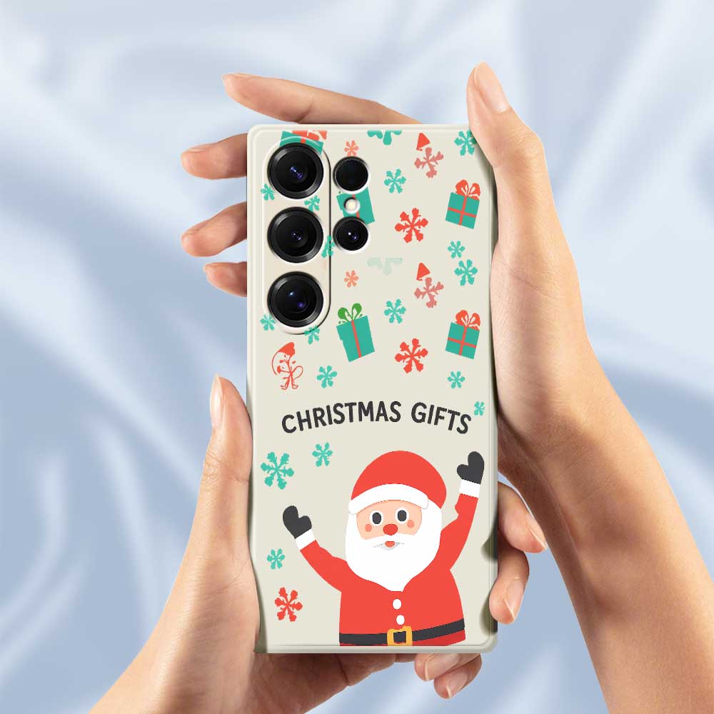 For Samsung Galaxy S25 Ultra Case Christmas Gifts Pattern Printing Straight Edge TPU Phone Back Cover
