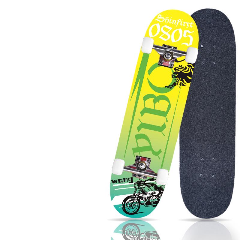Pro Skateboard: Beginner-Ready Maple Longboard with Double Kick Deck for Adults & Kids