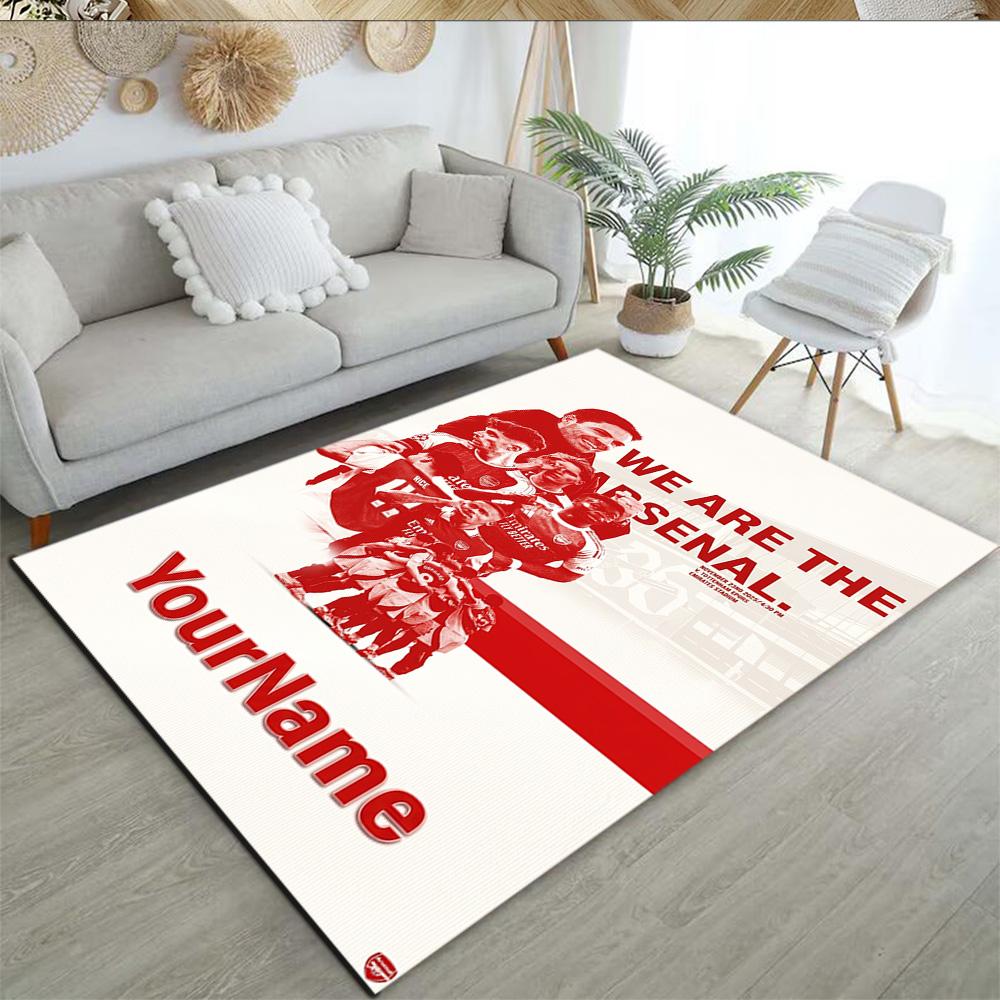 Arsenal Customized Name Floor Rug Office Rug Perfect for Playrooms Kitchen Outdoor Foyer Antislip Carpet Anime Office Decor Perfect Gift for Women/Men