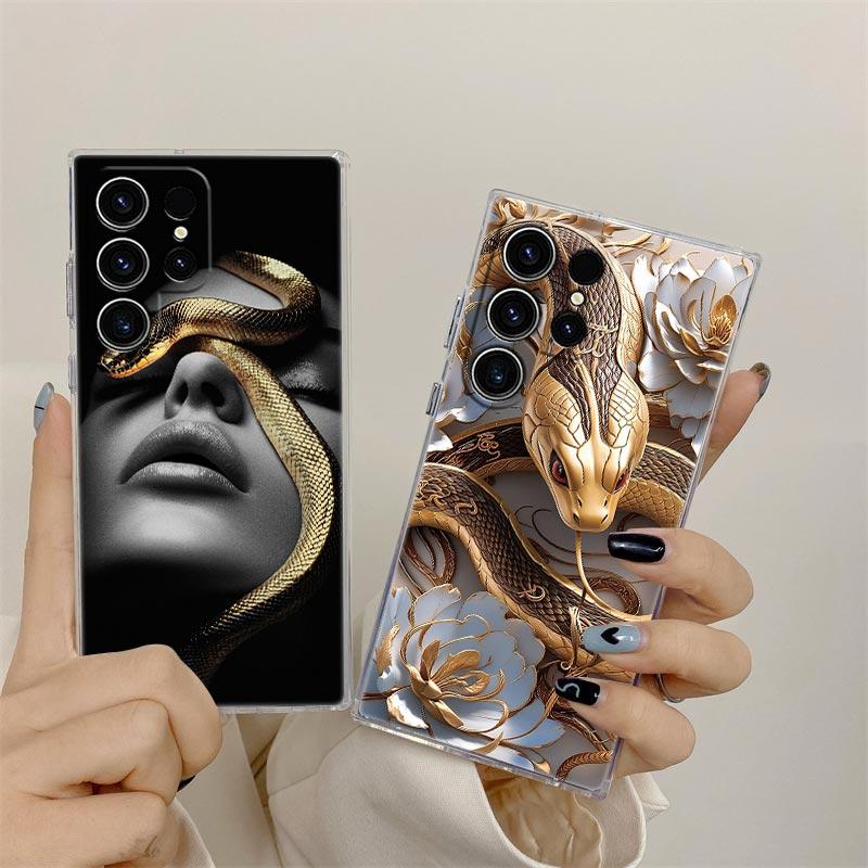 Snakes and Women Clear Case For Samsung Galaxy S26 S25 S24 S23 Ultra S20 S21 FE S22 Plus S26Ultra S25FE Soft Silicon Phone Cover