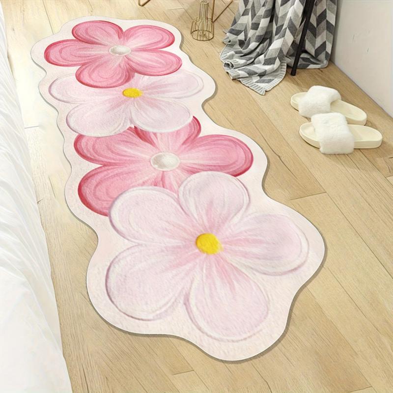 Fresh and Unique Flower Pattern Carpet Soft and Comfortable Bedroom Side Rug Balcony Anti-slip Floor Mat Home Decoration
