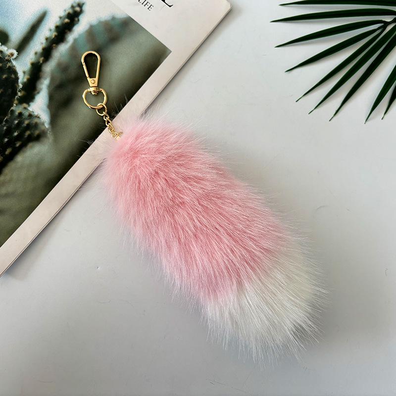 Portachiavi Ciondolo Coda di Pelliccia di Volpe Sintetica - Accessorio per Borsa in Peluche