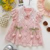 Girls Summer Lace Floral Shirt And Ruffled Shorts Set Toddler Baby Princess Two Piece Outfit For Kids