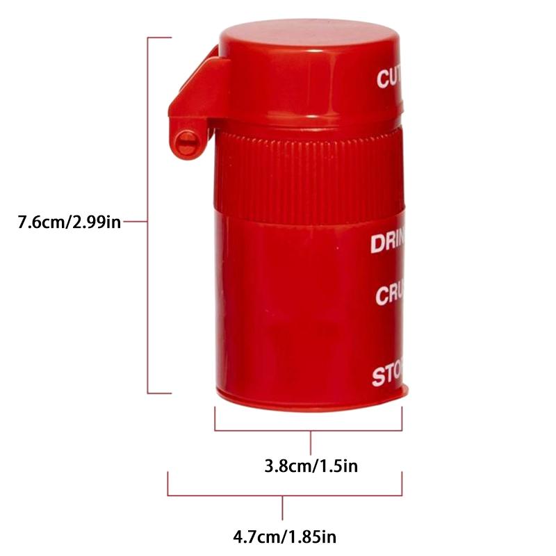 2 In1 Pill Crusher, Creative Cutter And Grinder For Pills, Vitamins, Tablets, Stainless Steel Blade, Removable Drinking Cup