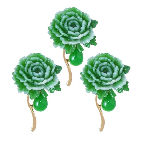 Peony Brooch Resin Flower Brooch Pin Retro Peony Lapel Pin Fashion Accessory