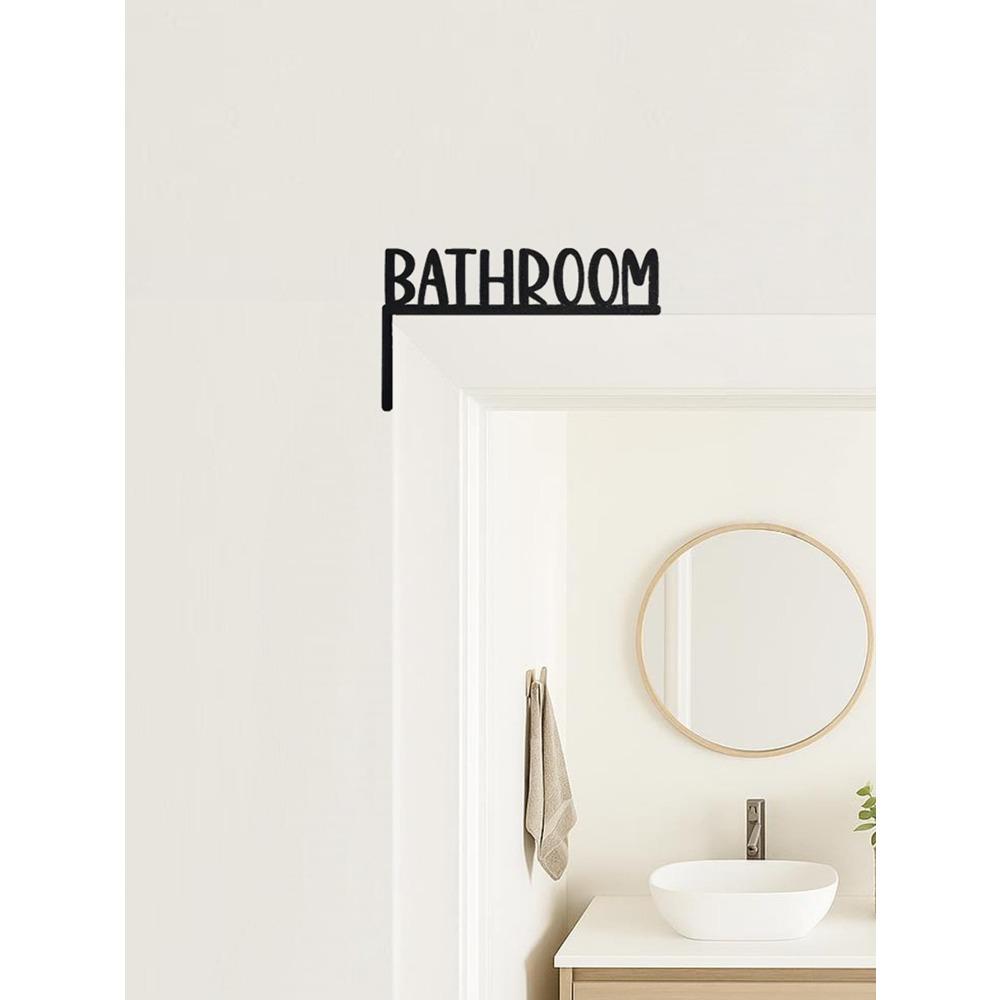 Metal Wall Sign Vintage Bathroom Door Hanger Modern Home Decor Indoor Directional Plaque