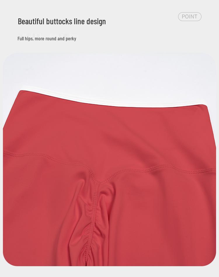 Color-Block Yoga-Shorts mit überkreuztem Bund - Hüfthebende Passform für Laufen & Fitness