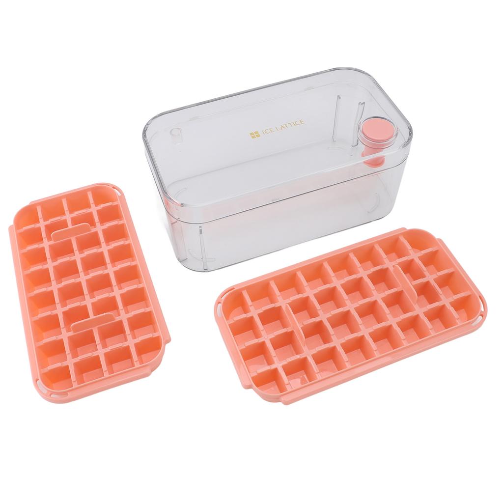  s Tray Easy Release 64 Grids Large Capacity 2 Layer Ice Maker Mould with Lid Bin Scoop for Cocktail Coffee