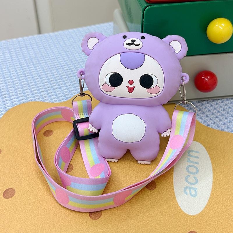 Nuova borsa in silicone cartone animato carina carina carina borsa mini portaoggetti per bambini borsa portamonete borsa a tracolla versatile per bambina che esce