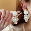 French Gentle Wind  Flower Drop Earrings for Women Delicate and Elegant Temperament Holiday Accessories